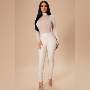 Fashion Nova | All Eyes on You Faux Leather Leggings in Ivory